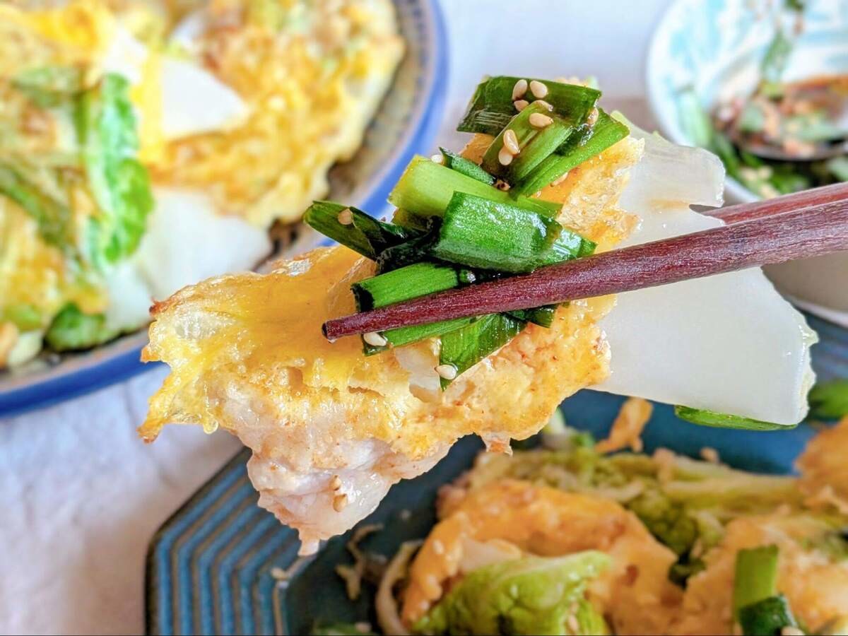 長谷川あかりさん「白菜と豚バラ肉のふんわり卵焼き」