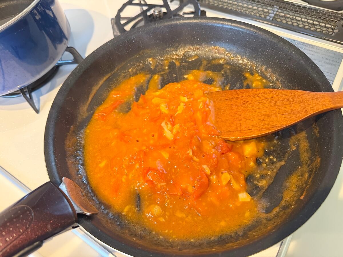 弓削啓太さん「トマトと卵のスパゲッティ」