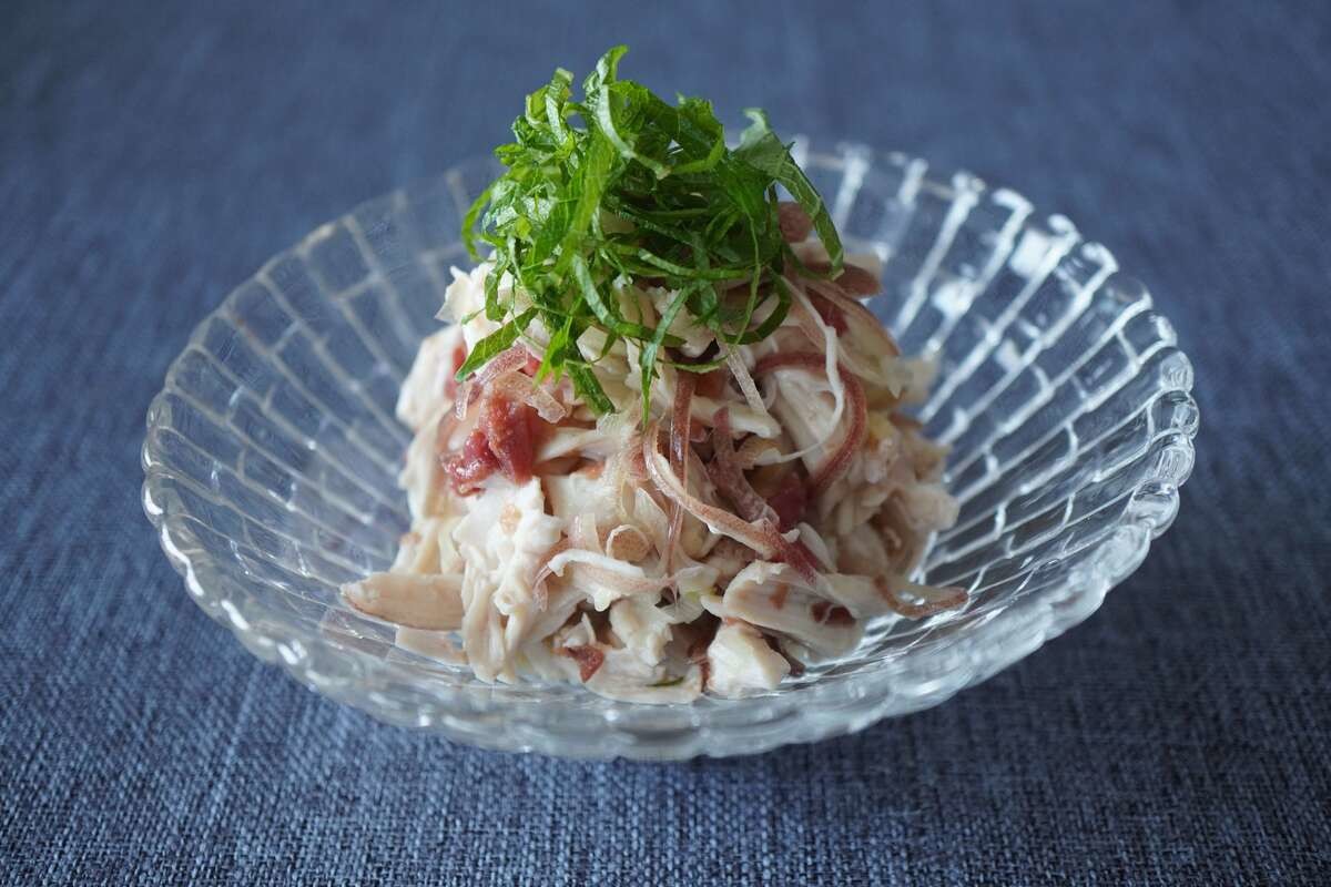 谷真海さん「ささ身とみょうがの梅あえ」