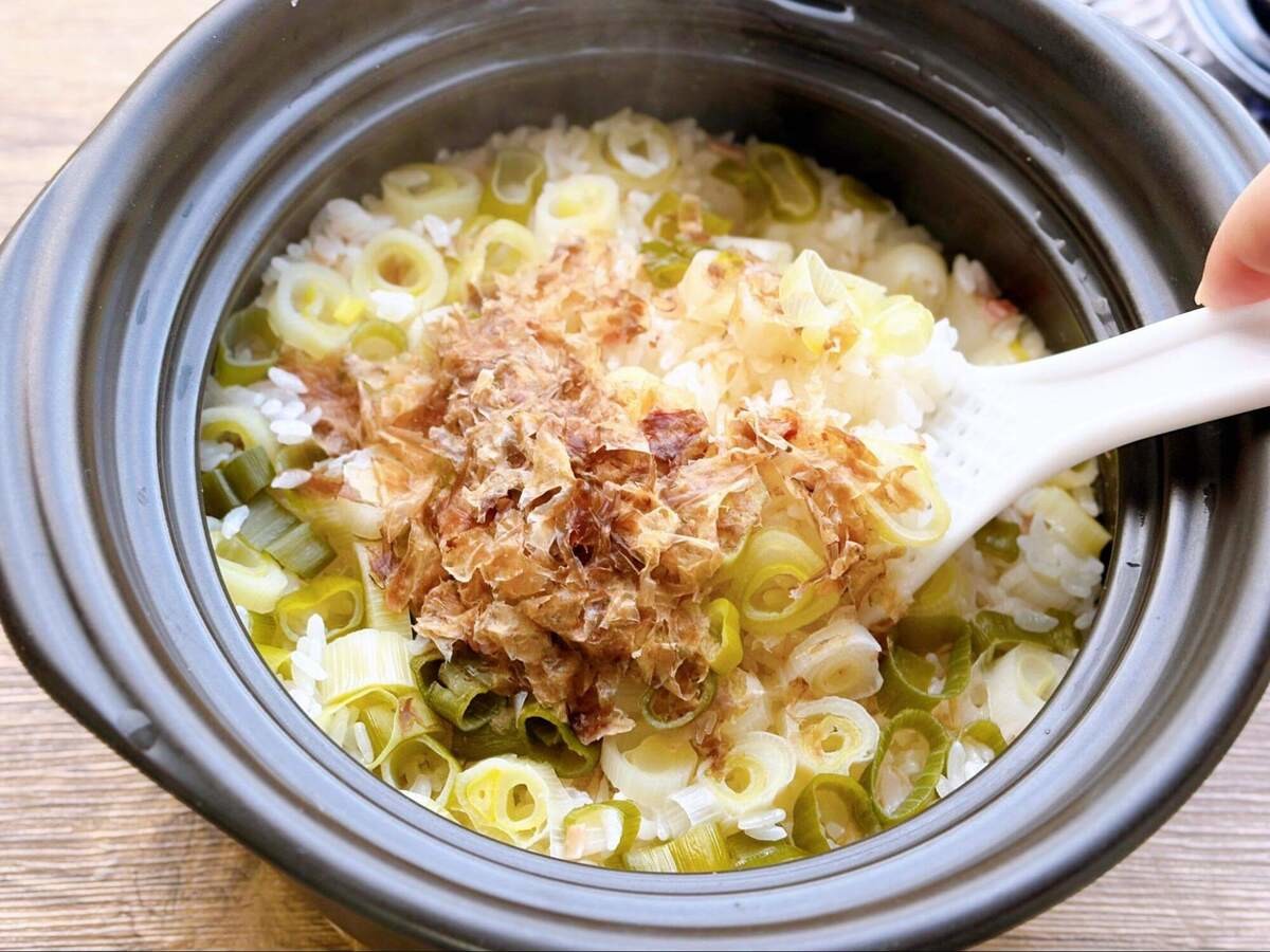 長谷川あかりさん「長ねぎとベーコンの炊き込みごはん」