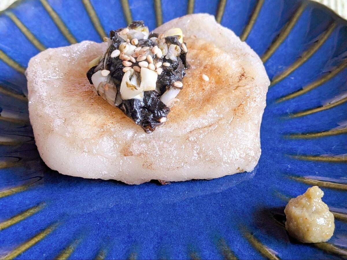 笠原将弘さん「お餅のバター焼き のりねぎソース」のレシピ