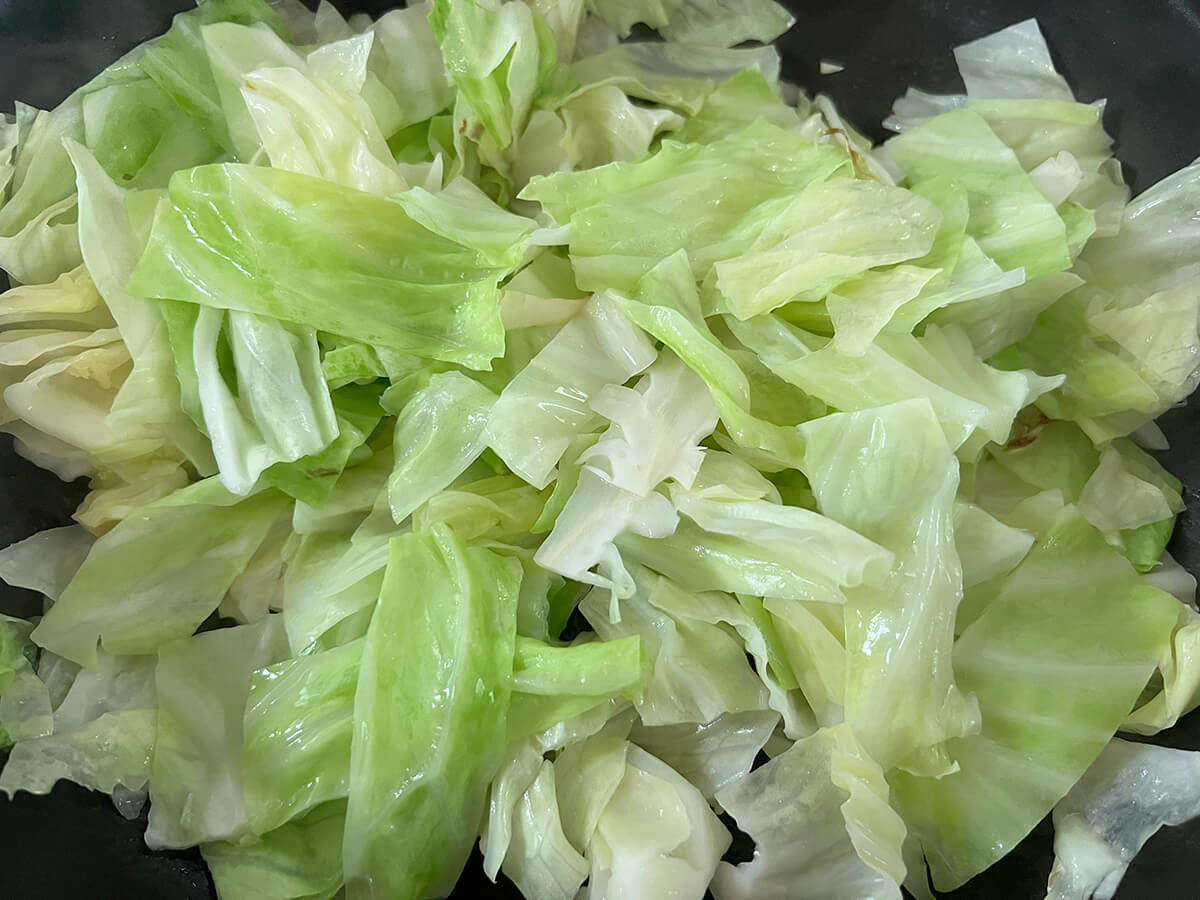 キャベツの肉味噌炒め