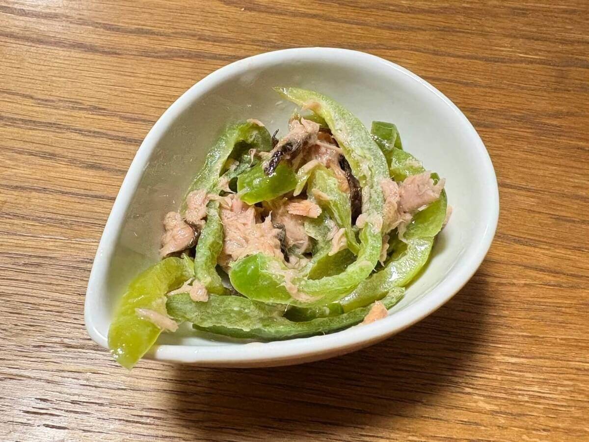 簡単おいしいピーマンとツナ缶の和え物