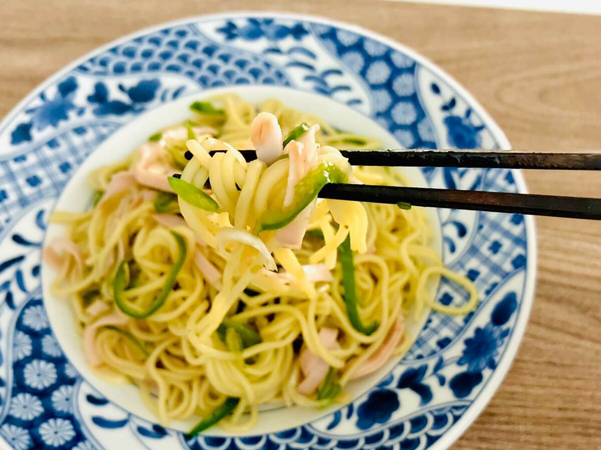レンチン長ネギ和え麺