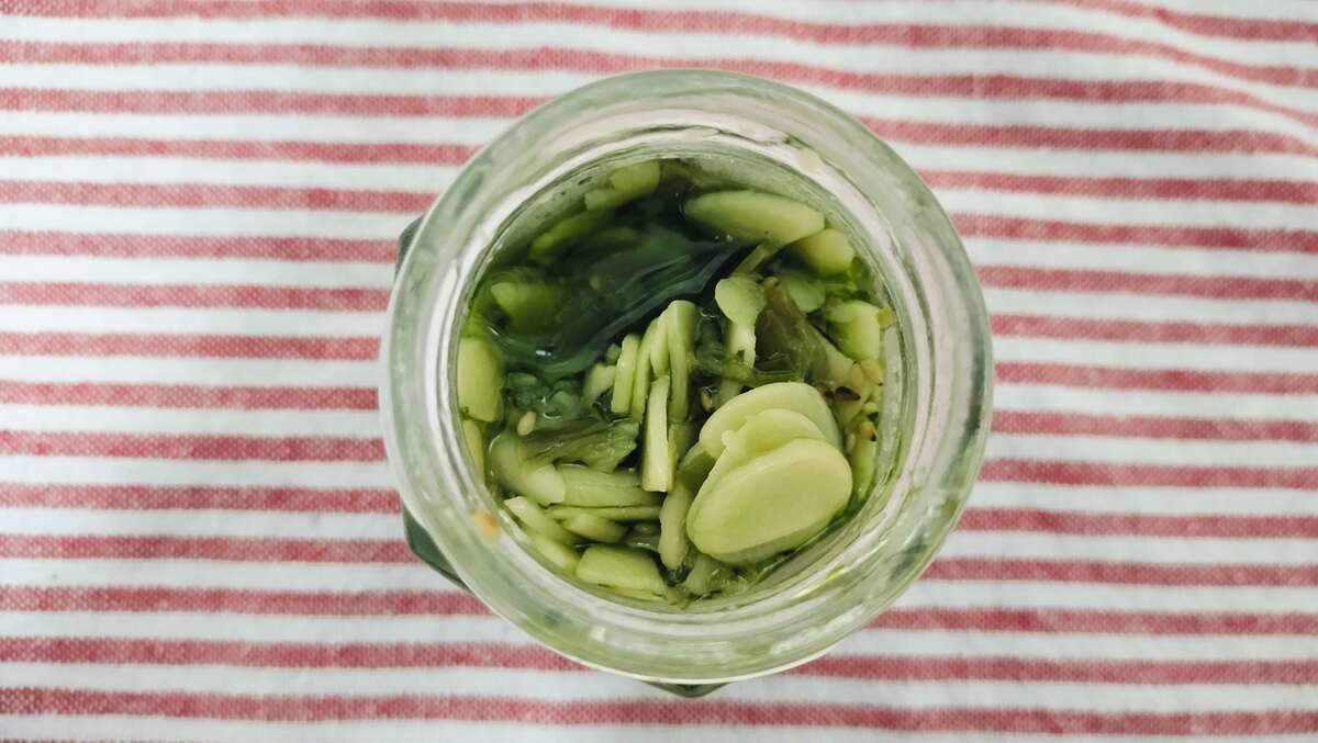 青いにんにく辣油