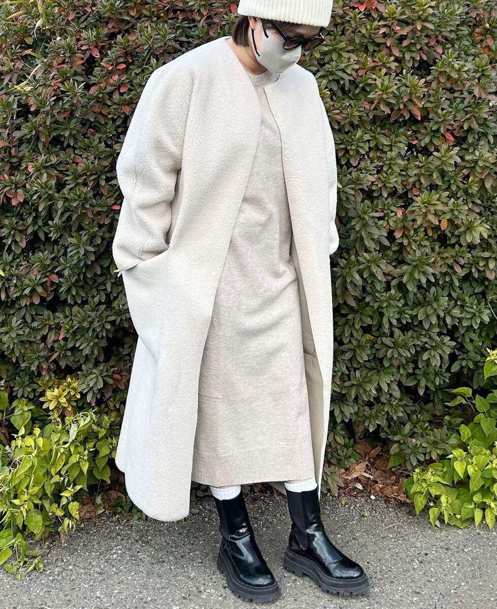 ユニクロ　スフレヤーンワンピース