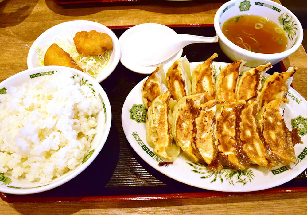日高屋「W餃子定食（唐揚げ2個）」
