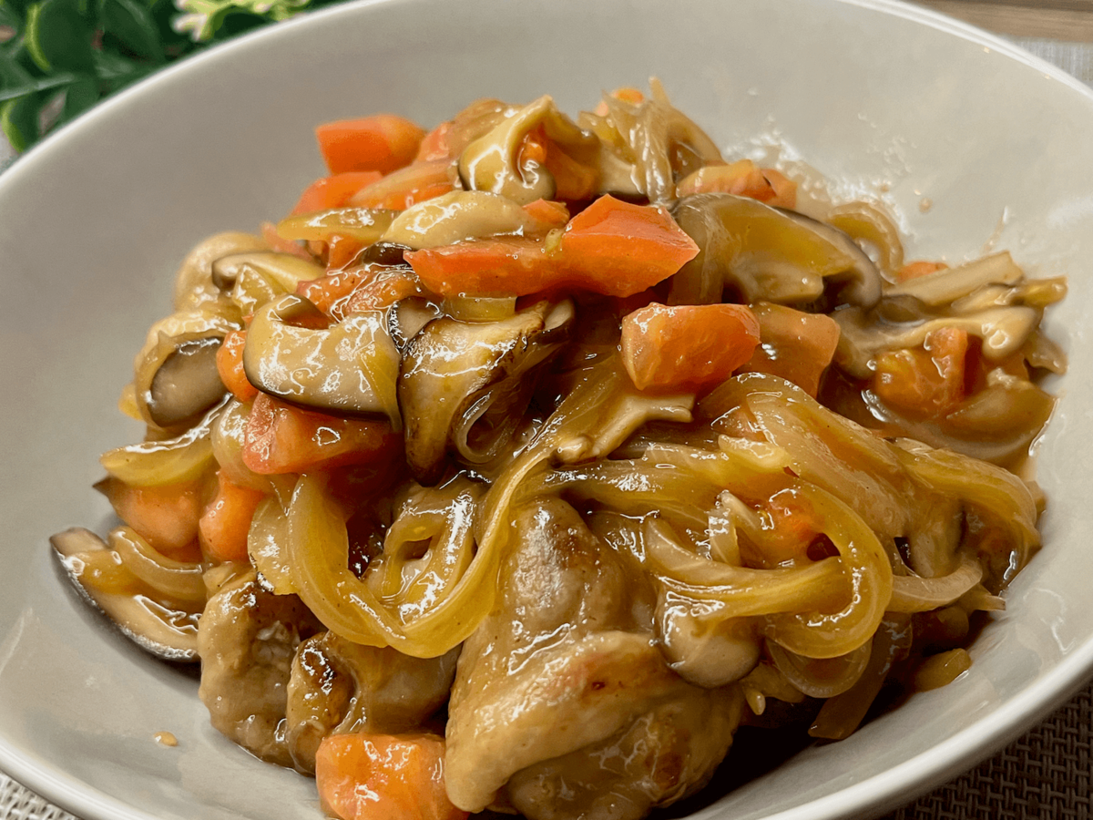 大庭英子さん「豚こまの丸め焼き 甘酢あん」