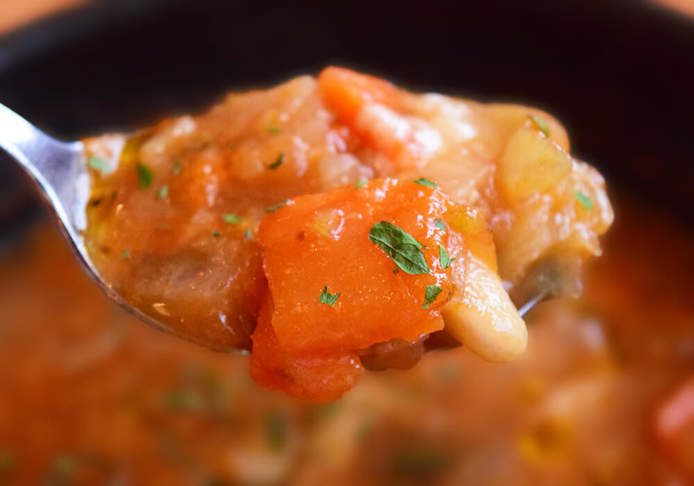 「玉ねぎのズッパ」「田舎風ミネストローネ」