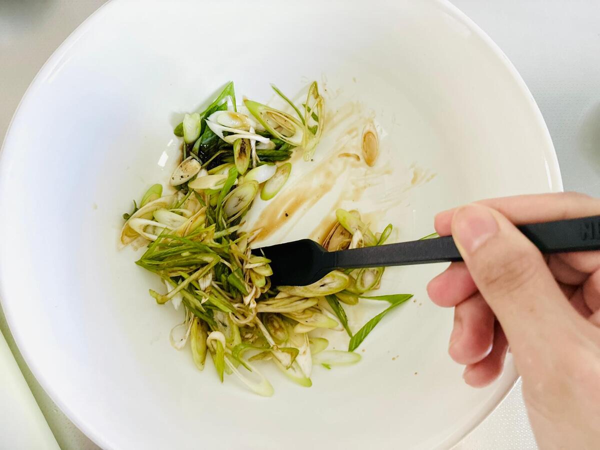 レンチン長ネギ和え麺