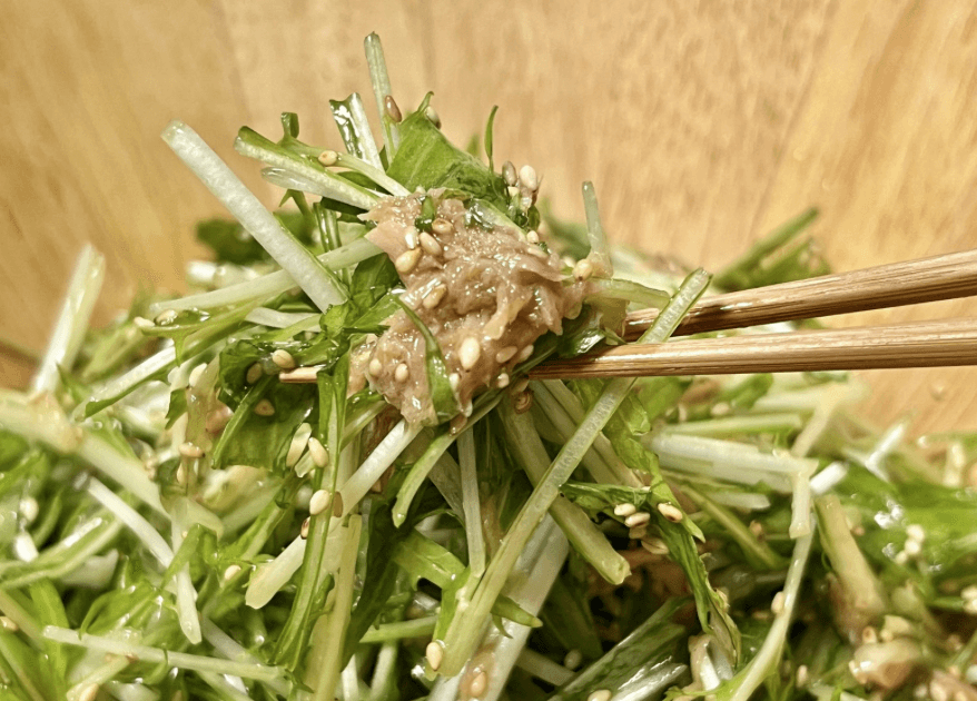 ちはるさん「水菜の和風ツナサラダ」