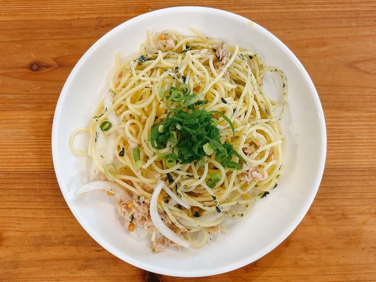 永谷園公式レシピ「お茶づけの素×パスタ」