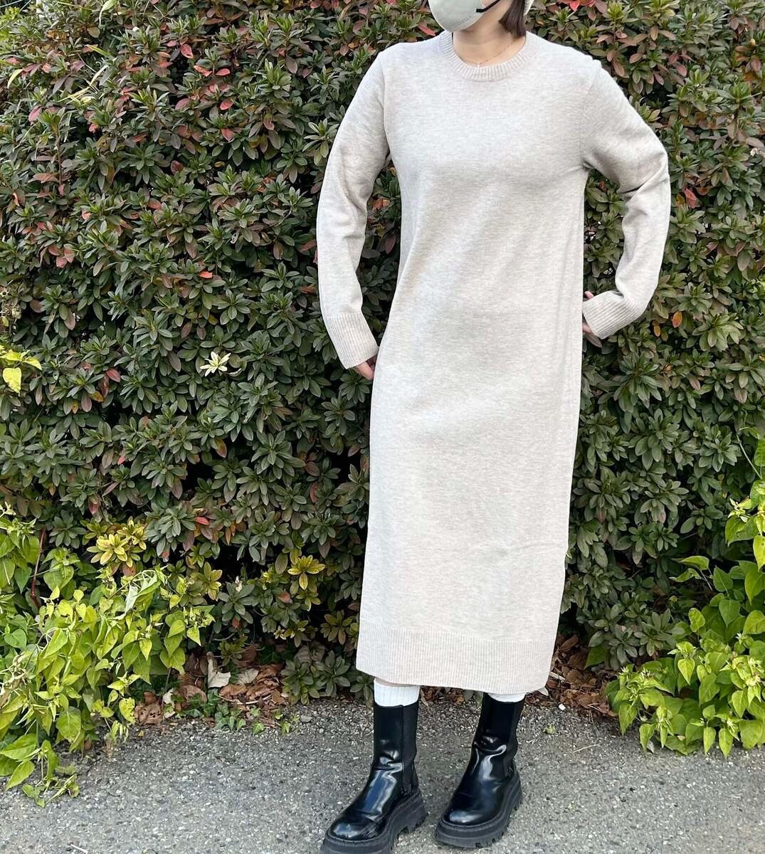 ユニクロ　スフレヤーンワンピース