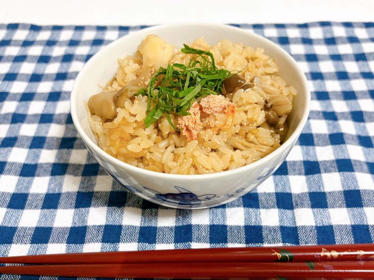 明太きのこ炊き込み御飯