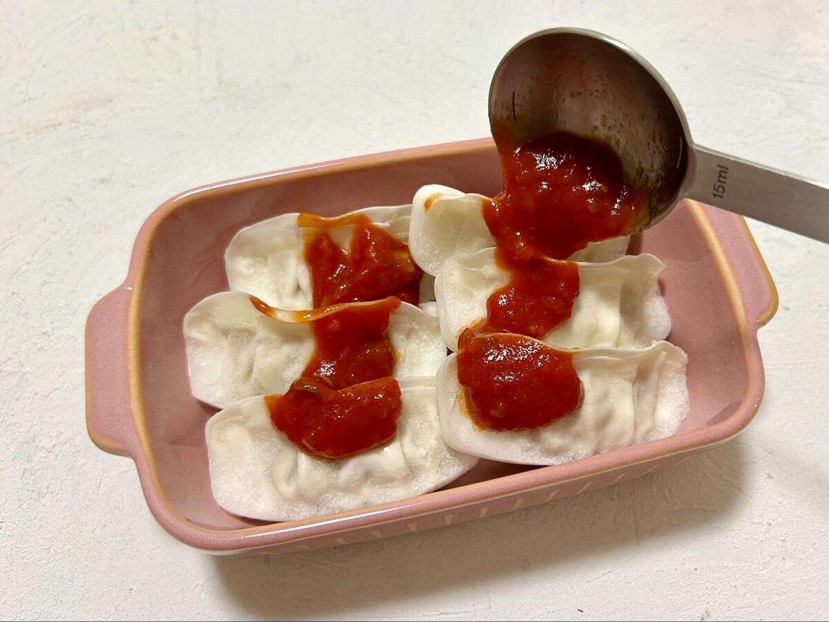 味の素冷凍食品公式レシピ「ギョーザのピザ風」