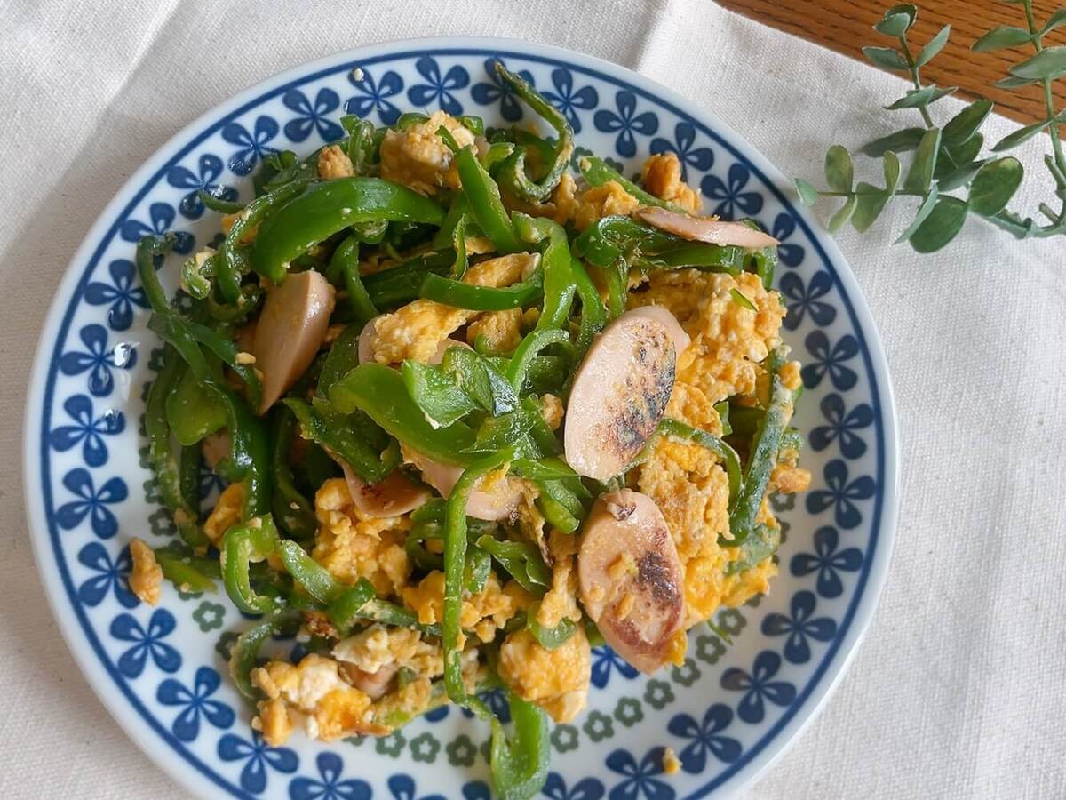 5時に夢中!「魚肉ソーセージとピーマンの卵炒め」