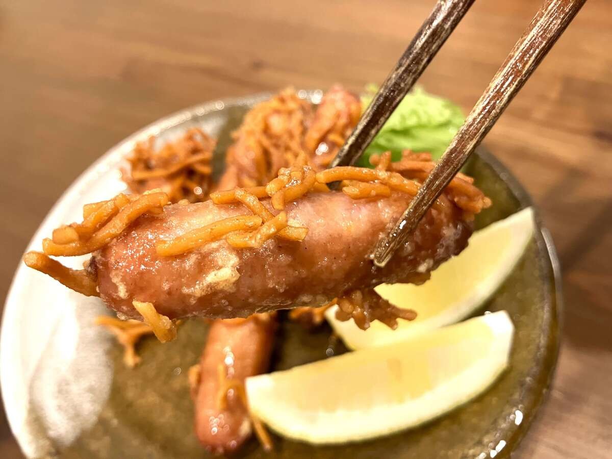 丸大食品「ウインナーのベビースターラーメン衣揚げ」