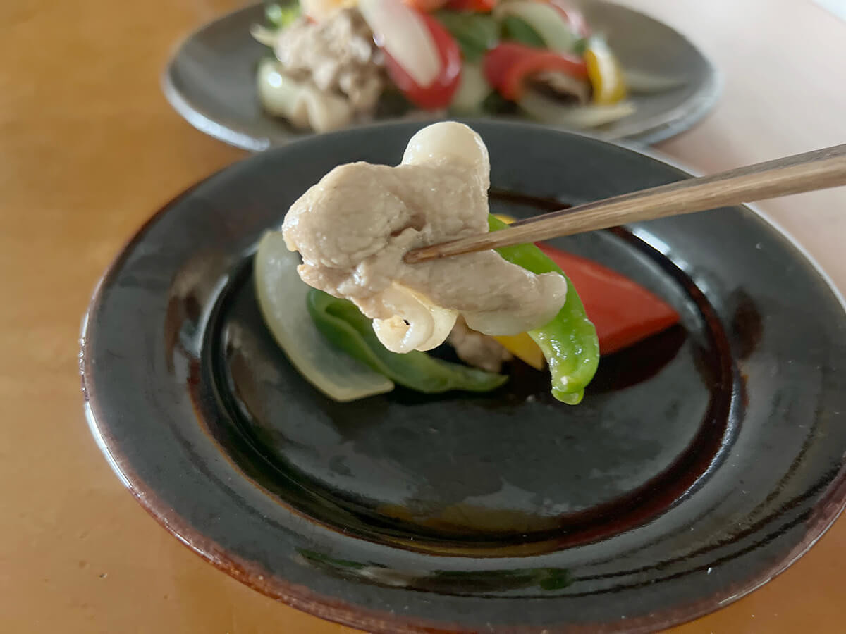 豚肉とカラフル野菜のレモンじょうゆ炒め