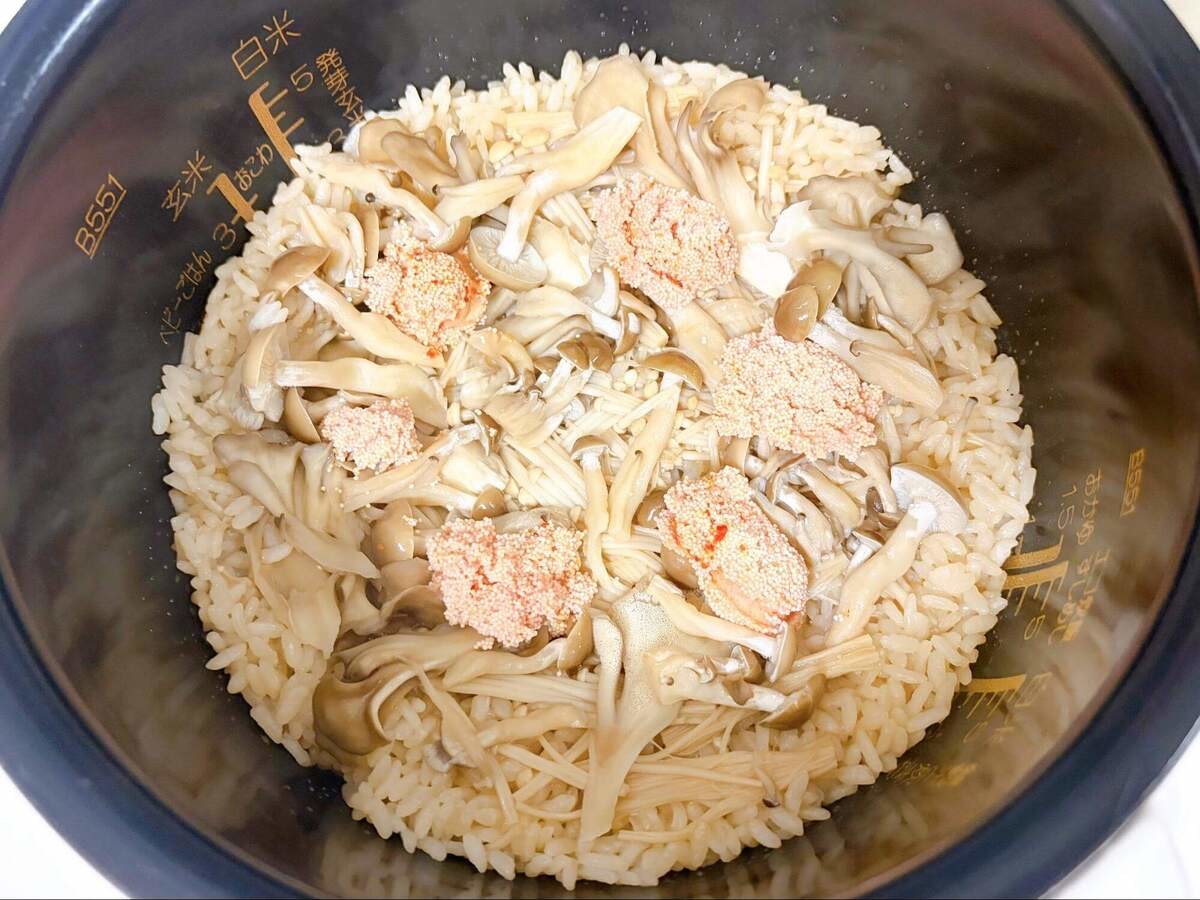 明太きのこ炊き込み御飯