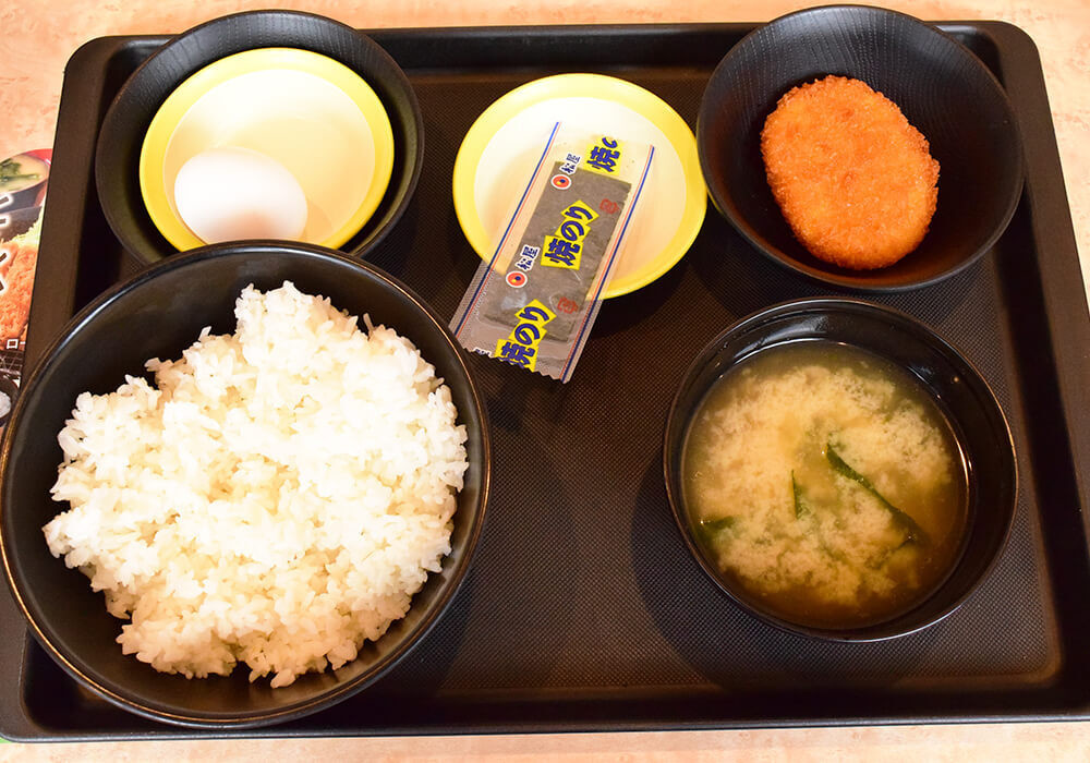 松のや「玉子かけごはん定食」