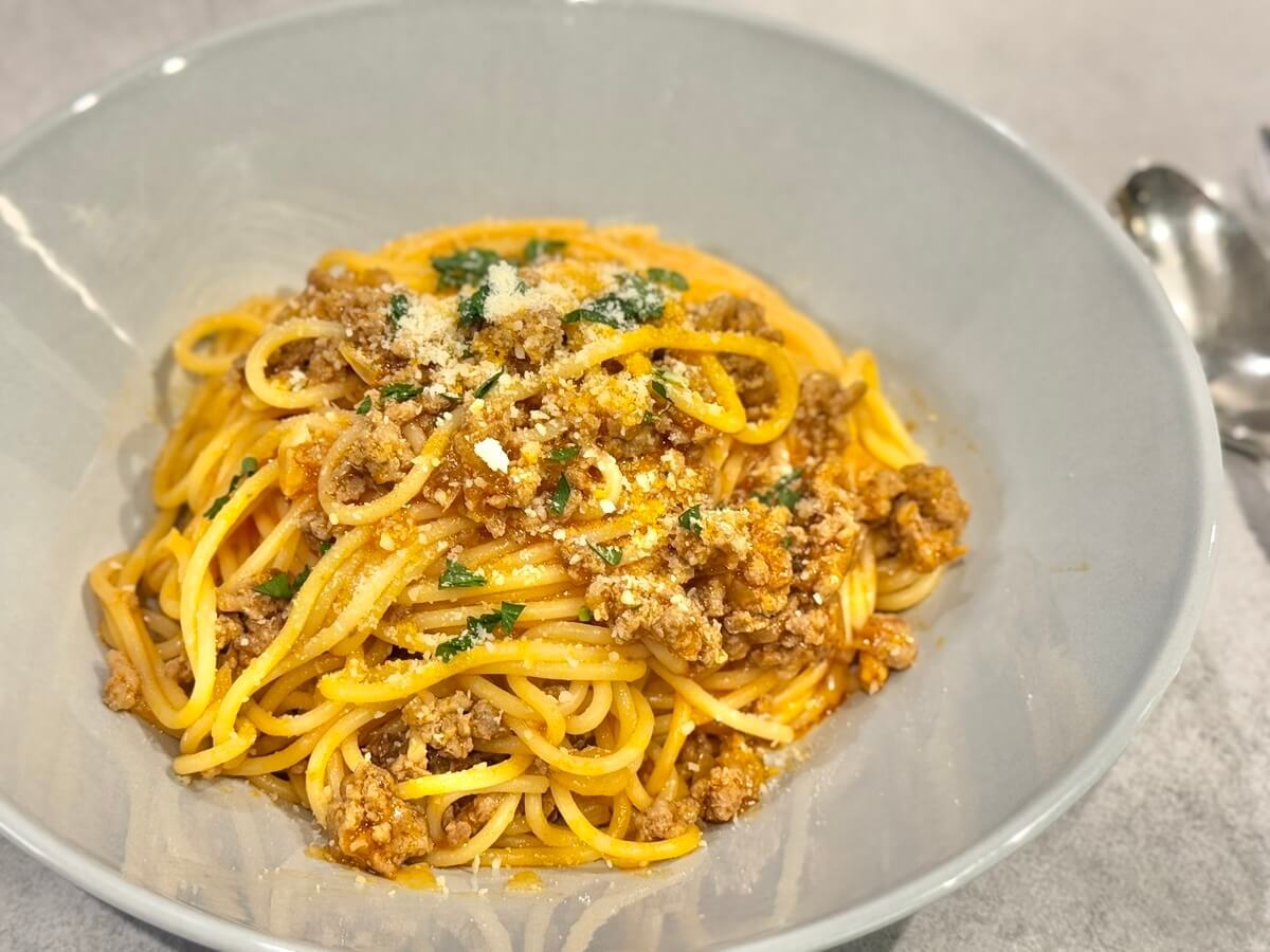 ファビオさん「ワンパンミートソーススパゲティ」