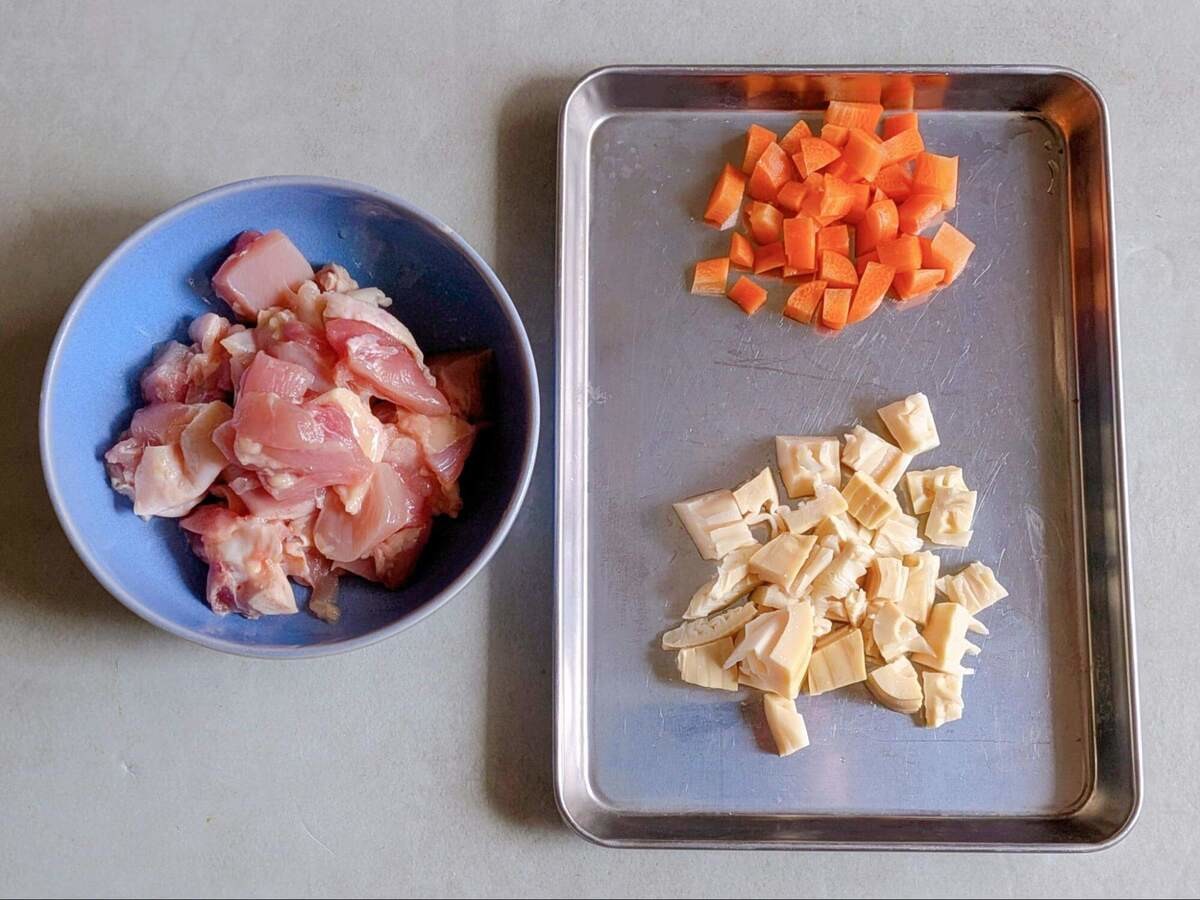 お餅と豆乳でつくる中華風五目おこわ