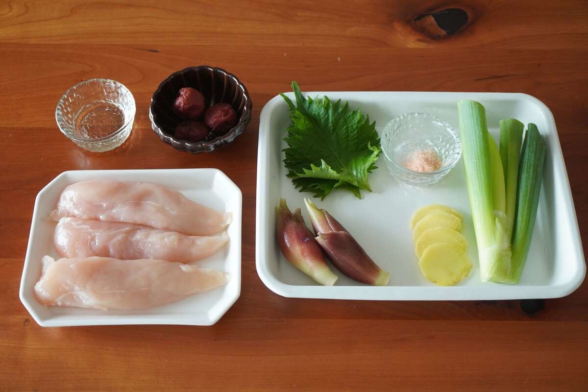 谷真海さん「ささ身とみょうがの梅あえ」