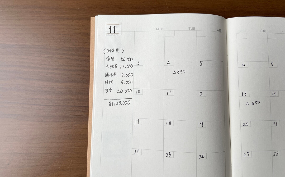 無印良品のカレンダー＆スケジュール帳