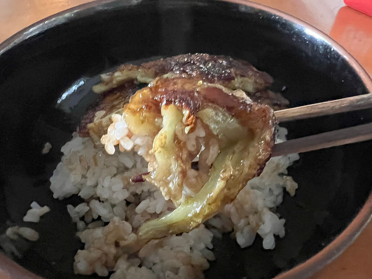 大原千鶴さん「レンチンなすのかば焼き」のレシピ