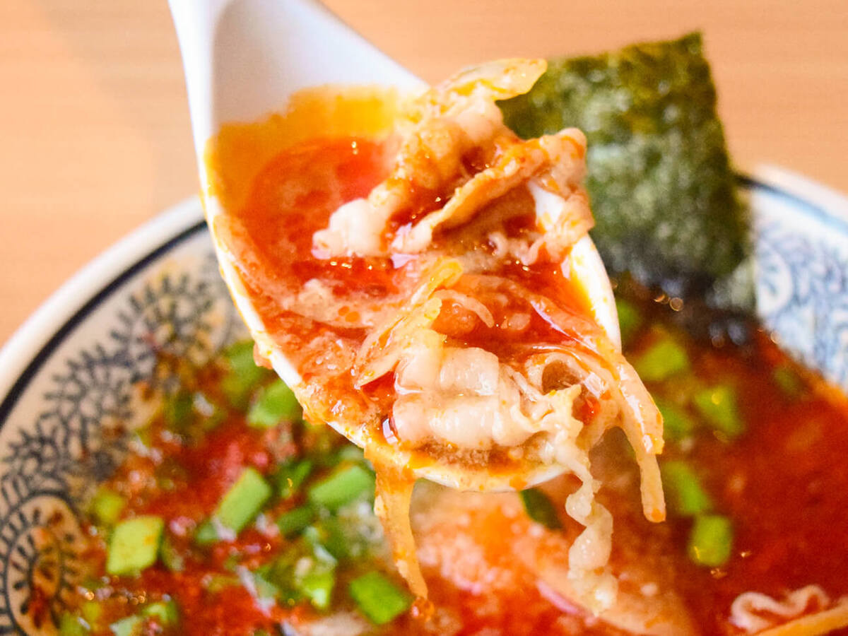 とろける半熟卵の旨辛肉つけ麺