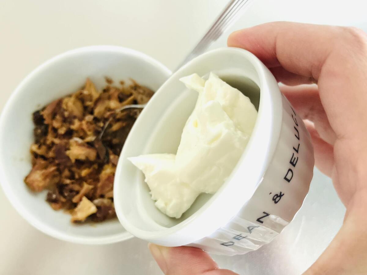 さば味噌缶のヨーグルトリエット