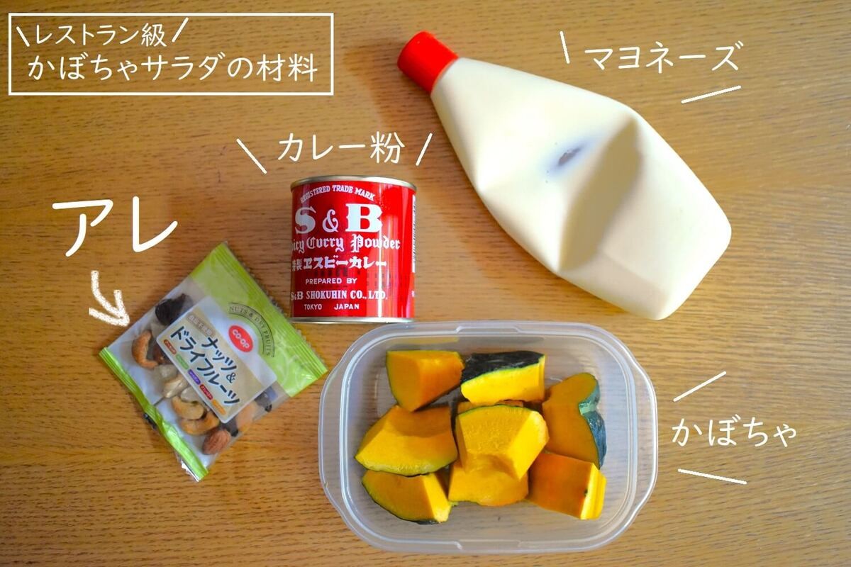 “アレ”入りかぼちゃサラダの材料はこちら！