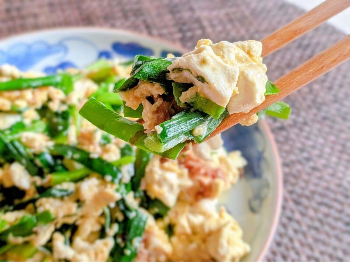 JAグループ公式「ニラ豆腐の卵とじ」のレシピ
