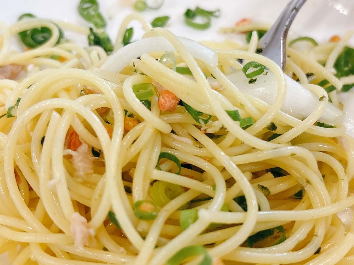 永谷園公式レシピ「お茶づけの素×パスタ」