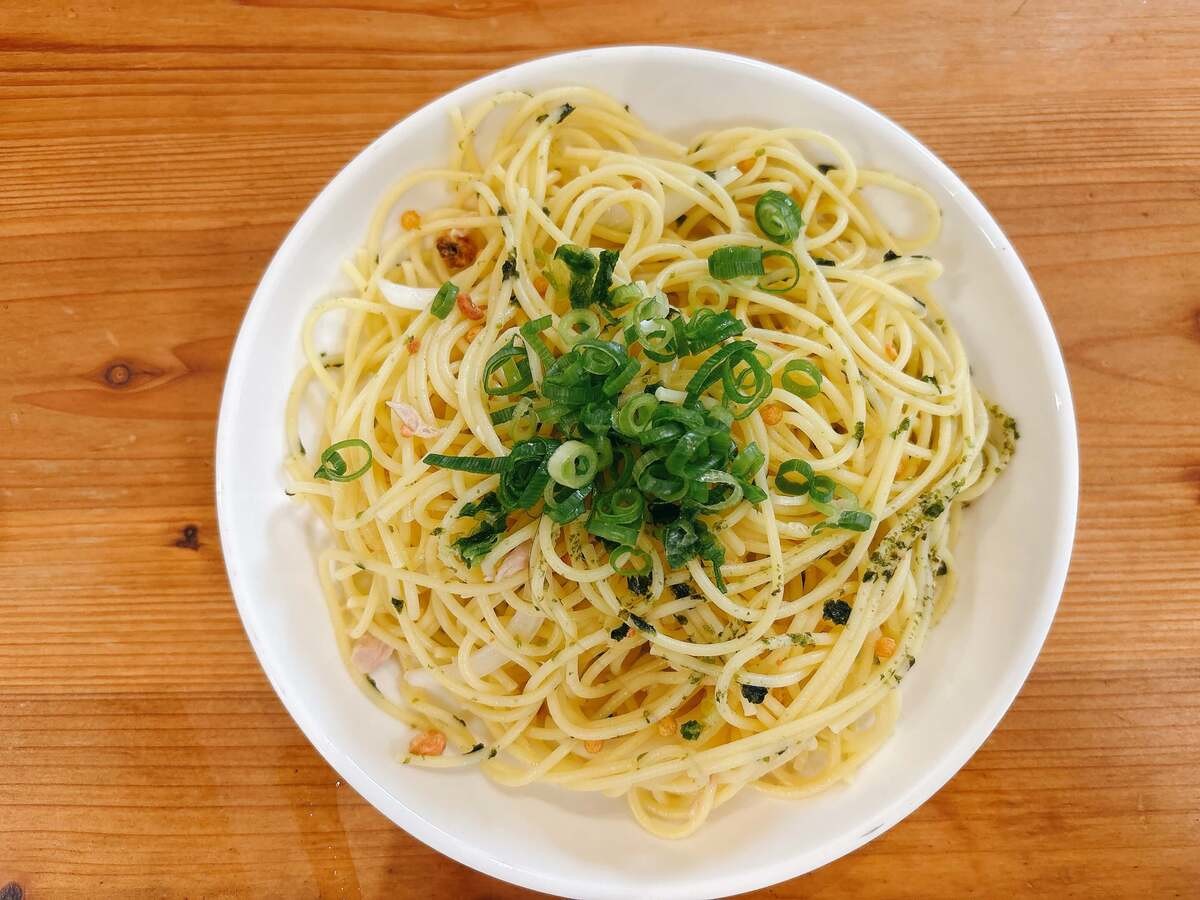永谷園公式レシピ「お茶づけの素×パスタ」