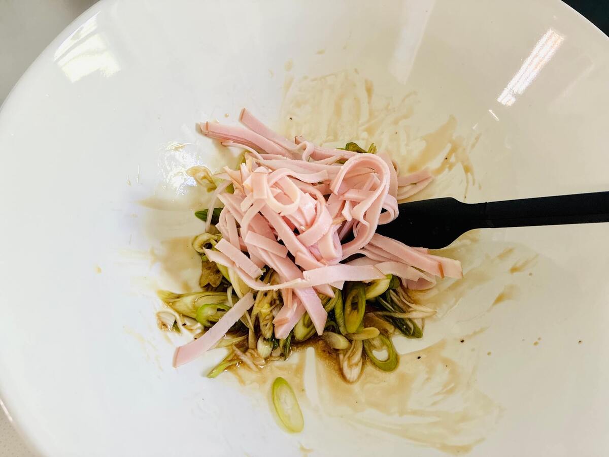 レンチン長ネギ和え麺