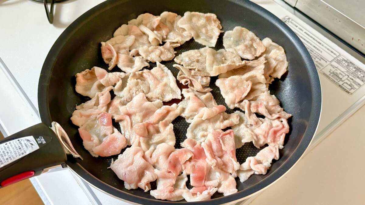 豚バラとしめじのにんにくポン酢炒め