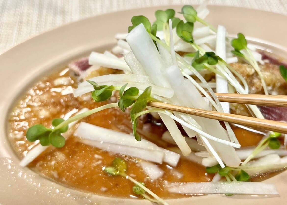 タサン志麻さん「マグロのたたき ポン酢オリーブオイル