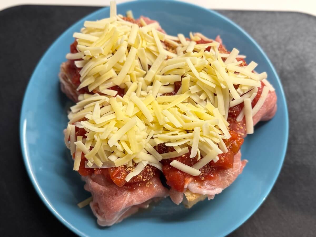 厚揚げのトマチー肉巻き