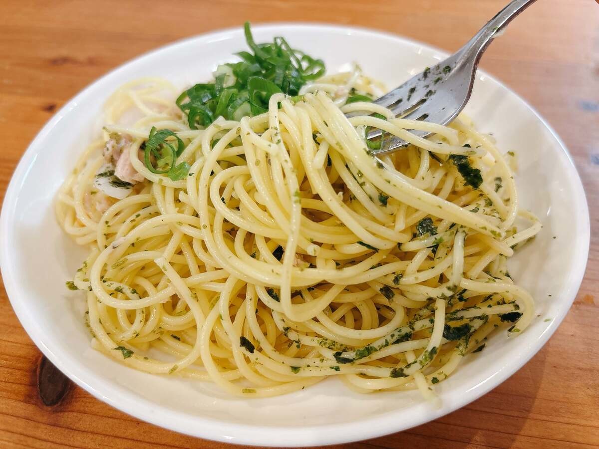 永谷園公式レシピ「お茶づけの素×パスタ」