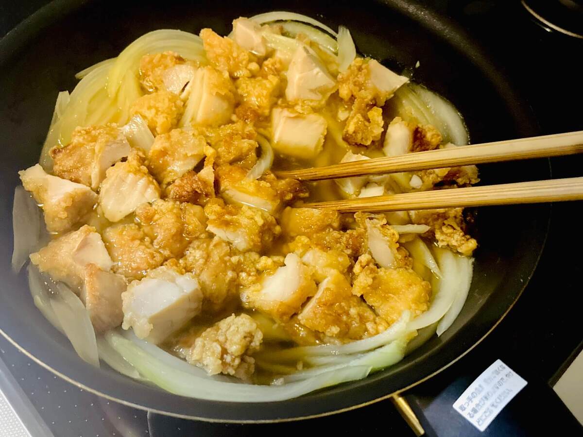 スーパーの唐揚げで作る親子丼