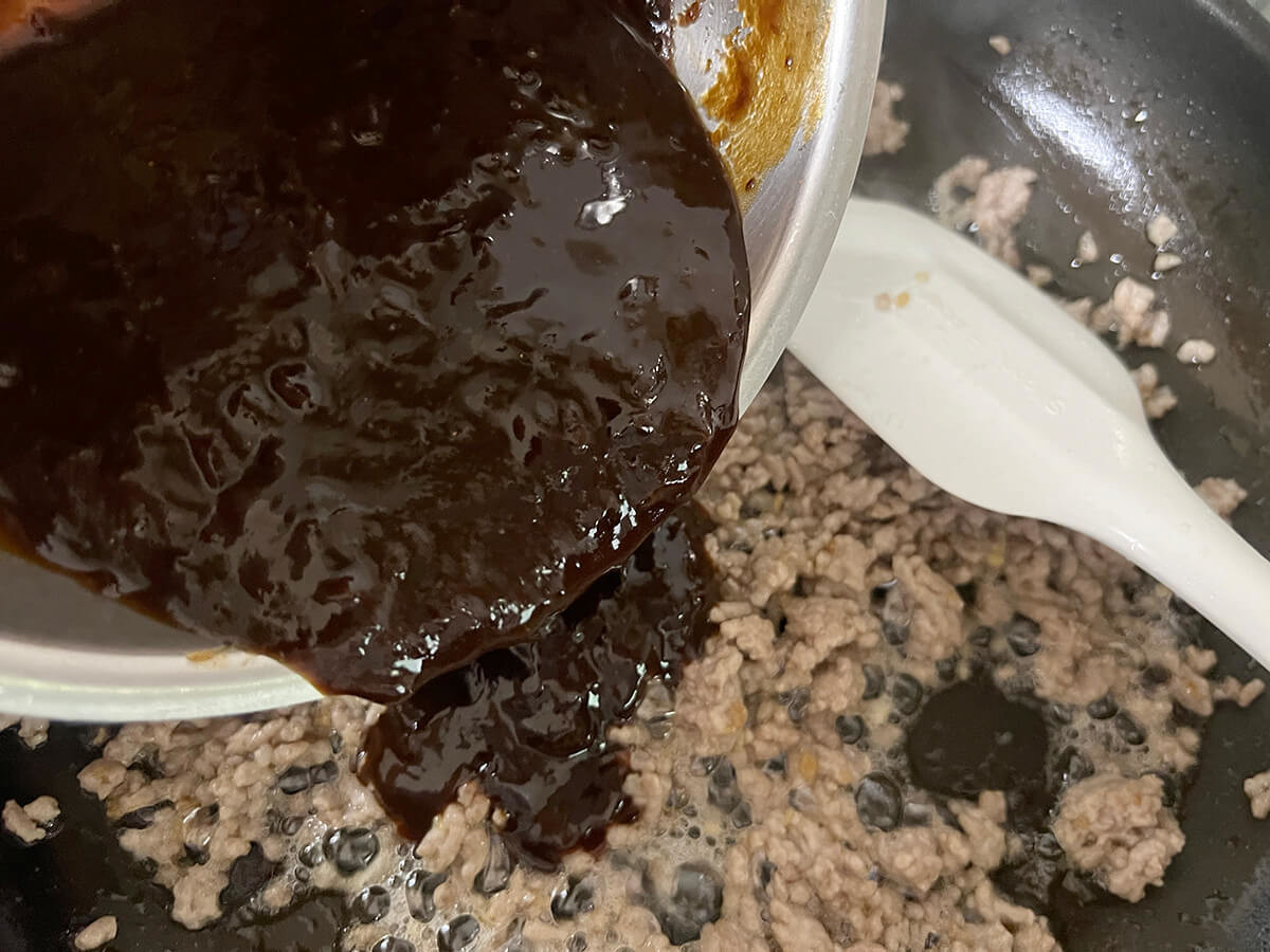 キャベツの肉味噌炒め