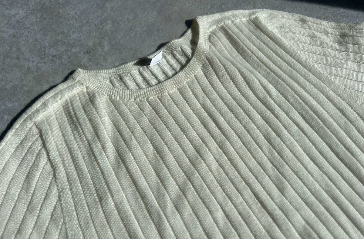 リブクルーネックT