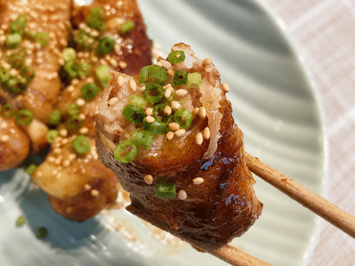 ウインナーのチーズ豚バラ肉巻き