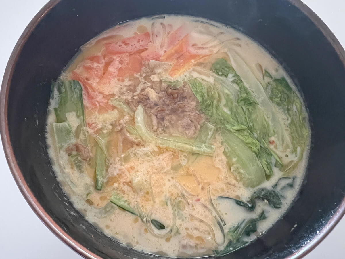 ZIP!で紹介「豆乳春雨担々麺」